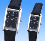 Fashion watch wholesaler shopping online catalog offering retangular black face wtach set with leather band. Cosmo deep sky black color is powerful and mystical. Black on jewelry accessory design is unique and cool!
