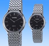 Nautical accessory art jewelry online shop offering silver band black round face fashion watch set. 