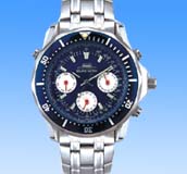 2004 hot gift trend unique online catalog offering submarine 3 circle meter fashion watch with blue markers shown rond face design.