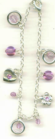 Collectible foot wear accessory distributors online wholesale fashion chain anklet with purple beaded pattern decor. Charm your body with this unique design foot wear art supply!