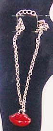 Antique lady's love jewelry accessory supply eholesale fashion abklet with red lips pattern decor. To be sexy, fashionable and eyes catching new millenium femal is no more easier. Put on this unique anklet foot wear to capture everyone's attention!