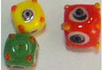 Wholesale glass bead jewelry online catalog presenting assorted color fashion eye dot glass bead. Kids love these unique design beads making jewelry, so it is perfect for kids birthday gift idea.