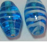 Vintage glass beads wholesae manufacturers direct supply white line decor sky blue fashion glass beads. We alway offer only the finest jewelry supply to our great customers. We guarantee it!