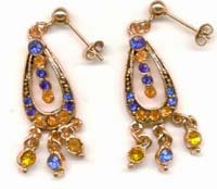 Trendy fashion catalog 2004 online suppliers presenting multi color cubic zirconia beaded fashion earring. Perfect every occassion!