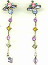 Fine earring shoulder duster online catalog direct import multi color beaded flower earring with beaded long dangle. A perfect valentine gift giving!