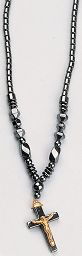 Hematite necklace online huge collection wholesale distributors offering beaded hematite necklace with Jesus on cross pendant. Whatever you are a sincere Christian or not, this unique design magnetic hematite necklace is a perfect choice for you!