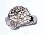 Ring sterling silver supply wholesale sterling silver ring with multi cz embedded seashell pattern decor at centre. Classic, elegant, a beauty you can not resist!