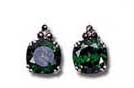 Fashion lady's love jewelry wholesalers online offering green cz embedded sterling silver earring. Three mini marcasite stone beaded on top. Simple but elegant, perfect for every ocassion!