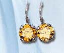 Cz earring  direct import unique wholesale sterling silver earring with oval shape yellow cz synthetic stone embedded. 