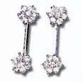 Gift jewelry accessory online collection wholesale manufacturing multi clear cz forming double flower design sterling silver earring. Cool, neat, eyes-catching! 