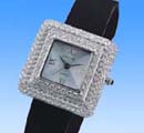 Supplement fashion accessory wholesalers online presenting double square face fashion watch with black leather band