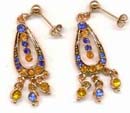 Trendy fashion catalog 2004 online suppliers presenting multi color cubic zirconia beaded fashion earring