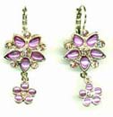 Flower power flower love jewelry trend wholesalers manufacturing purple beaded double flower design fashion earring