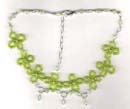 Beaded necklace wholesale jewelry online supply flower design fashion necklace with green beads decor. A beautiful piece in the most competitve price offfered. 