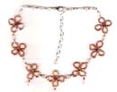 Handcrafted jewelry accessory wholesale supply beaded fashion necklace with brown flower pattern decor. Perfect for gift giving!