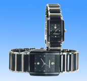 Hip hop jewelry wholesale online catalog presenting all black line puffy fashion watch set with retangular face design. Cool, neat, eyes-catching! 
