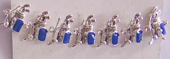 Sports lovers unique jewelry accessory online supply blue stone inlay golf set pattern design fashion bracelet. Wearing this fine quality unique design jewelry to let everybody know that you are truely a sport fans.