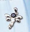 Teen fashion accessory direct import from  online supply fashion dragonfly necklace pendant with cz stone embedded. One black cz plus two clear cz stone give this unique pendant more eyes-catching effect!