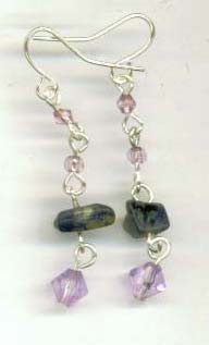 Trendy jewelry supply online wholesale offering Amethyst stone embedded fish hook earring. Your satisfaction with our earring product is back 100%!