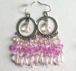 Lady's love jewelry accessory wholesale catalog online presenting circle design fashion stud earring with multi beaded dangle