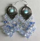 Collection jewelry accessory home supply wholesale multi blue beaded dangle fashion stud earring in cut out pattern design. Cool, neat, a breath taking beauty you can not resist! 